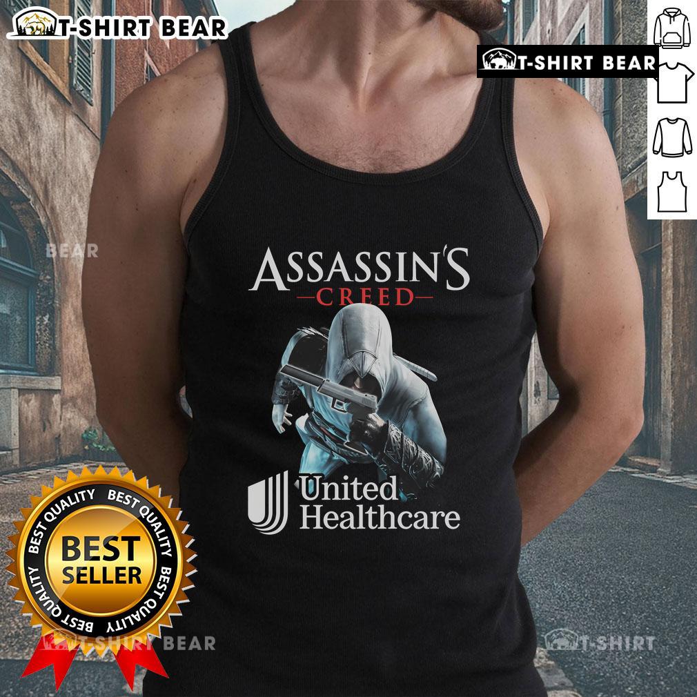 Top Assassin Creed United Healthcare tank top featuring bold graphics and a comfortable fit for fans and fitness enthusiasts.