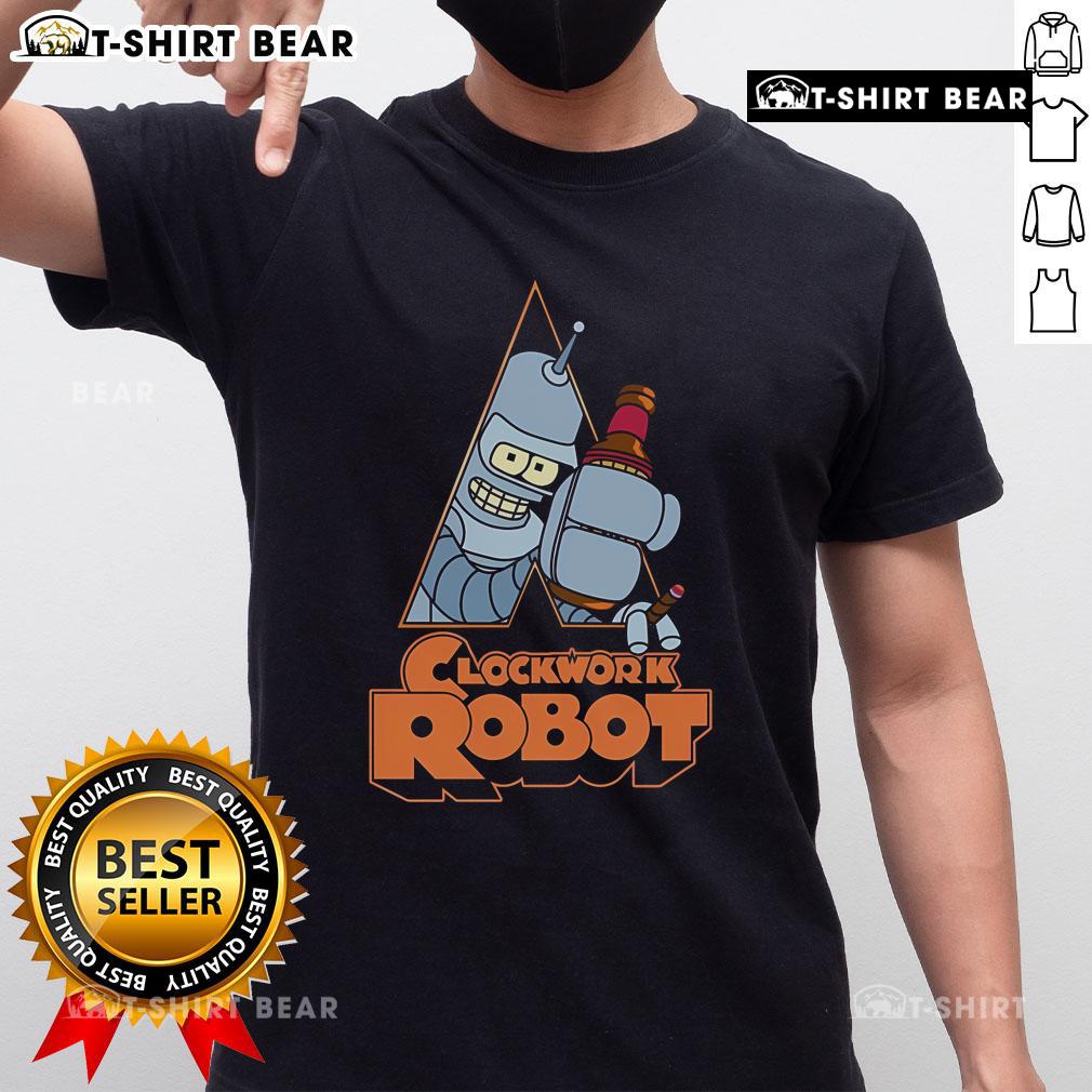 Top Bender Futurama A Clockwork Robot T-Shirt featuring a graphic of Bender in a vibrant design, perfect for fans.