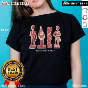 Top Bright Eyes Tin Soldier Boy Ladies Tee featuring a vibrant soldier graphic on a stylish women's t-shirt.