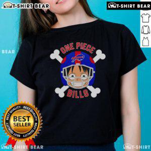 Top Buffalo Bills X Luffy One Piece Ladies Tee featuring vibrant graphics and stylish design for fans of both franchises.