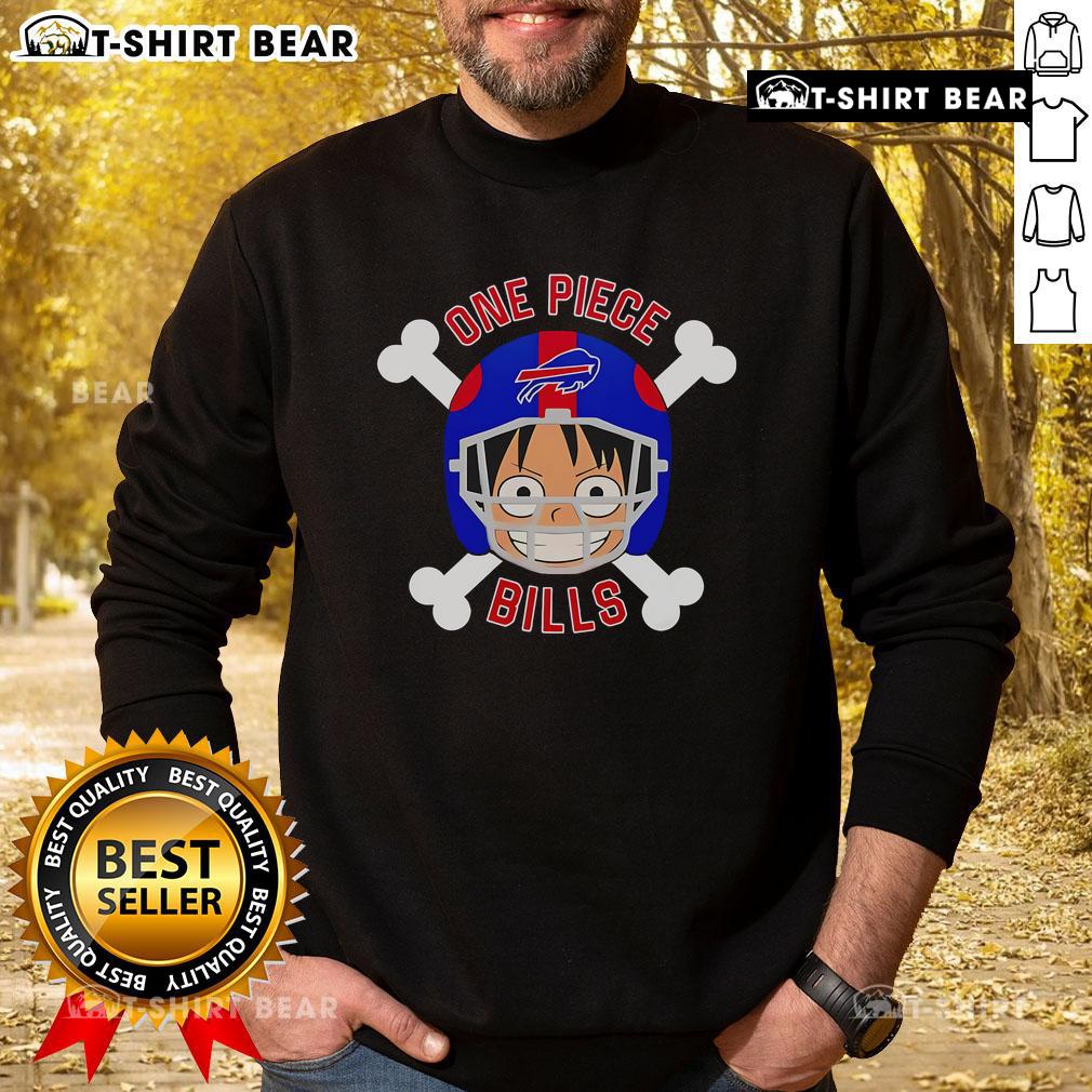 Buffalo Bills X Luffy One Piece sweatshirt featuring vibrant graphics and comfortable design for fans.