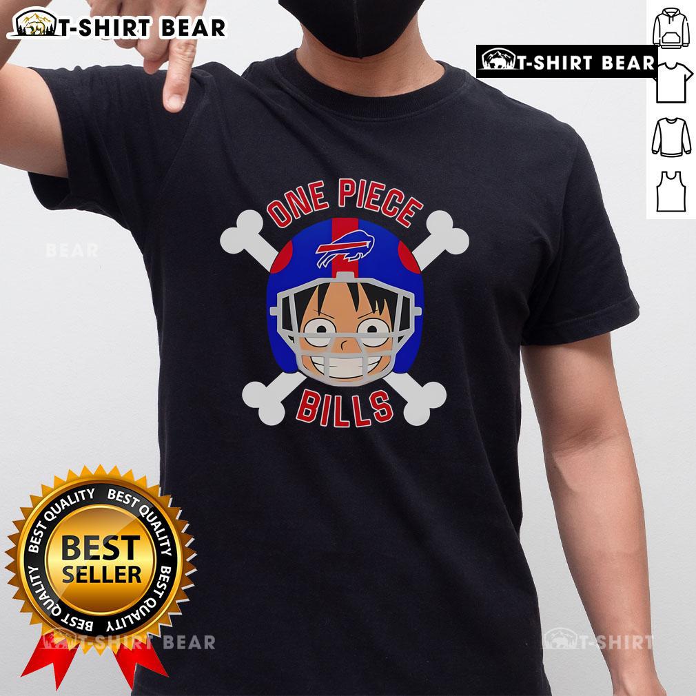 Top Buffalo Bills X Luffy One Piece T-Shirt featuring vibrant graphics and a comfortable fit for fans of both franchises.