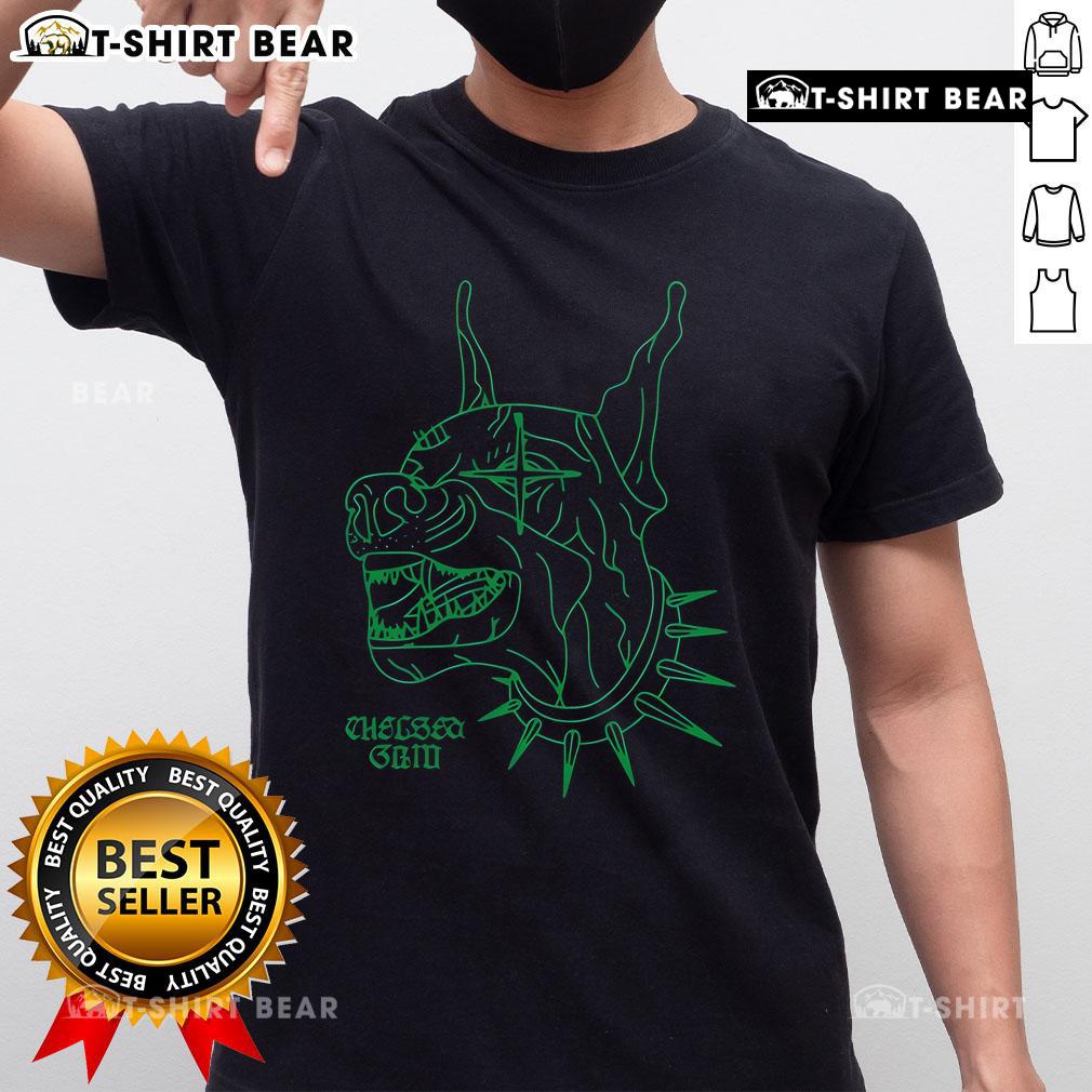 Top Chelsea Grin Doberman T-Shirt featuring a bold graphic of a Doberman and stylish design for dog lovers.