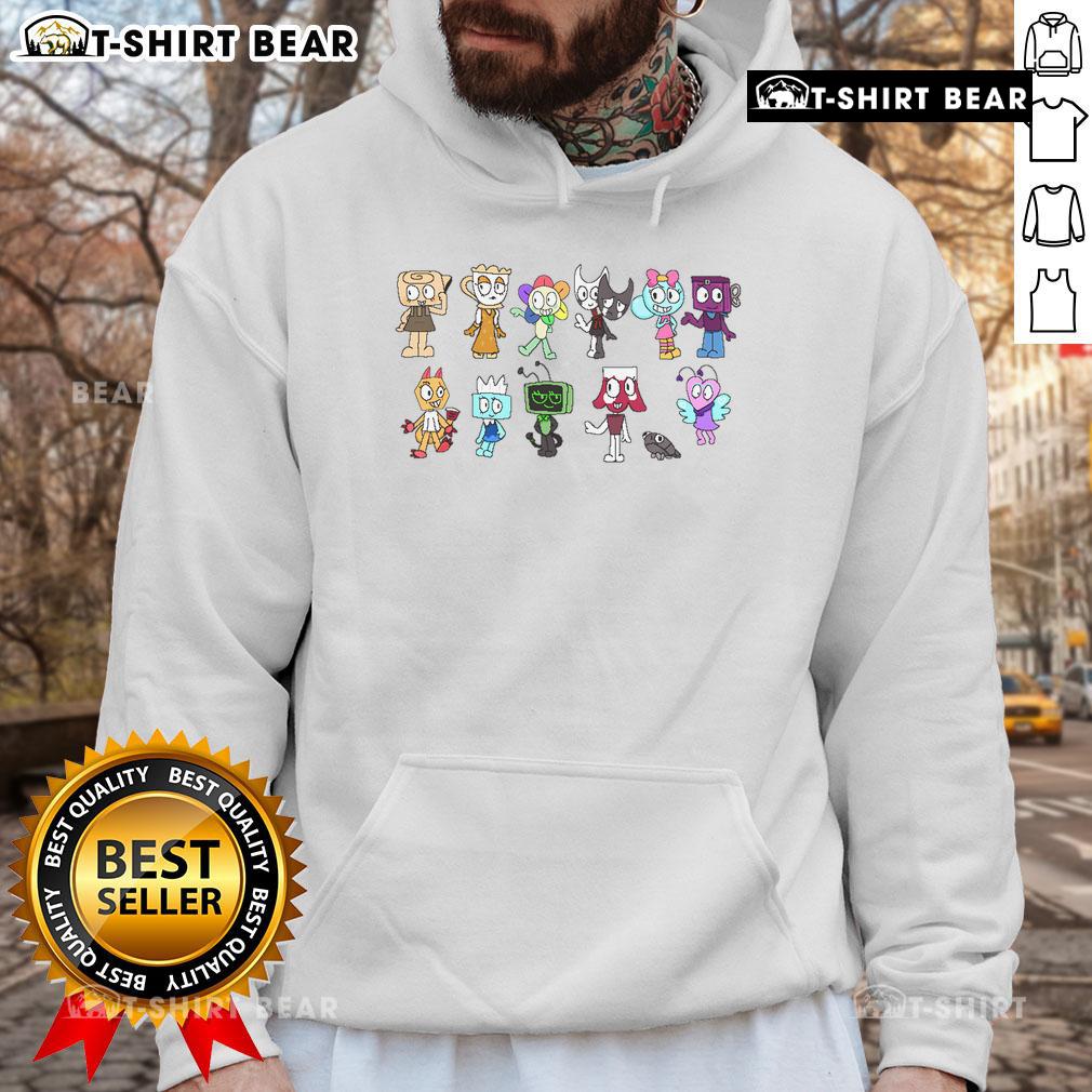 Top Dandy's World Characters Hoodie featuring vibrant designs of popular characters from the series.