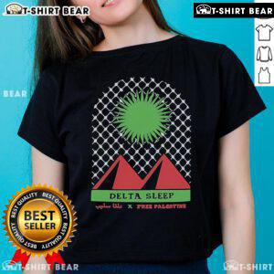Top Delta Sleep Glass Free Palestine Ladies Tee featuring a stylish design for comfortable, everyday wear.