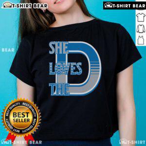Top Detroit 313 She Loves The D Ladies Tee featuring a stylish design for proud Detroit fans and fashion lovers.