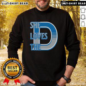 Top Detroit 313 She Loves The D sweatshirt in vibrant colors, showcasing Detroit pride and stylish comfort.