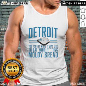 Detroit Lions football tank top featuring a humorous 'moldy bread' graphic, perfect for fans and unique apparel lovers.