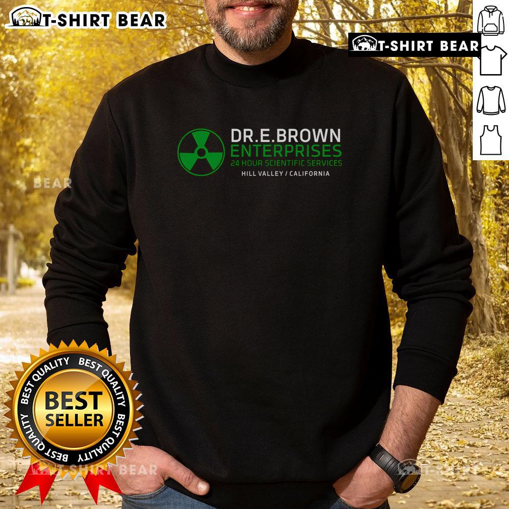 Top Dr. Emmett Doc Brown Enterprises sweatshirt featuring a vintage design, perfect for fans of Back to the Future.