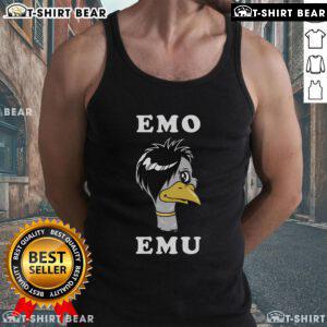 Funny metal goth emu bird tank top featuring a top emo emu design, perfect for quirky fashion lovers.