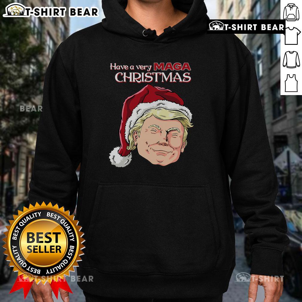Cozy 'Top Have A Very MAGA Christmas Hoodie' featuring festive graphics for a cheerful holiday spirit.