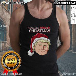 Top Have A Very MAGA Christmas Tank Top featuring festive design, perfect for holiday celebrations and patriotic spirit.