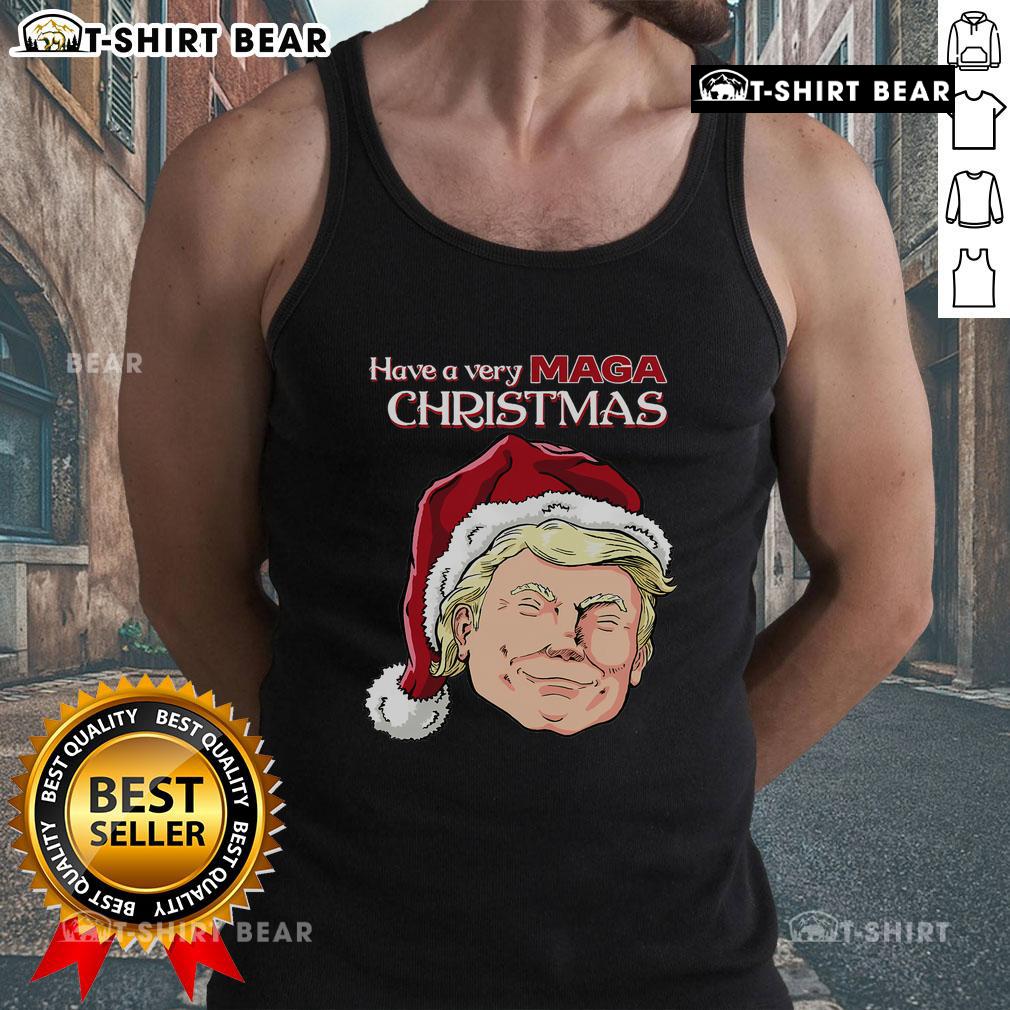 Top Have A Very MAGA Christmas Tank Top featuring festive design, perfect for holiday celebrations and patriotic spirit.