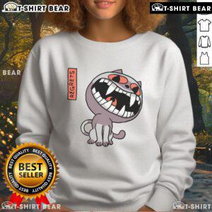 Cozy Top Herald of Regrets cat sweatshirt featuring a whimsical cat graphic, perfect for cat lovers and casual wear.