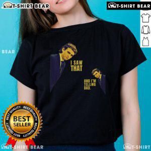 Top I Saw That Jesus Meme featuring Barron Trump telling Dad with a humorous twist on a ladies tee design.