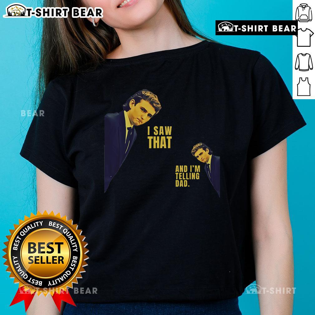 Top I Saw That Jesus Meme featuring Barron Trump telling Dad with a humorous twist on a ladies tee design.