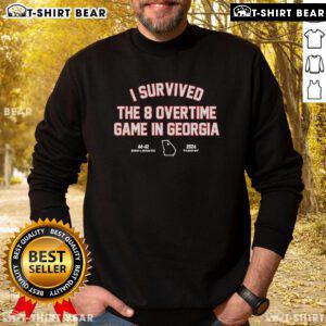 Georgia 44-42 2024 sweatshirt celebrating the intense 8-overtime game victory, perfect for fans and sports enthusiasts.