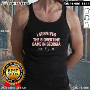 Top I Survived The 8 Overtime Game in Georgia 44-42 2024 tank top featuring a bold graphic and vibrant colors.