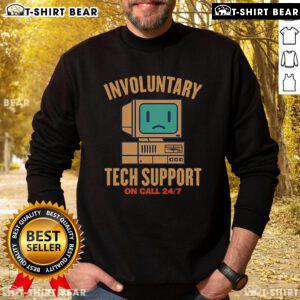 Cozy 'Top Involuntary Tech Support' sweatshirt featuring a humorous design, perfect for tech enthusiasts and gift ideas.