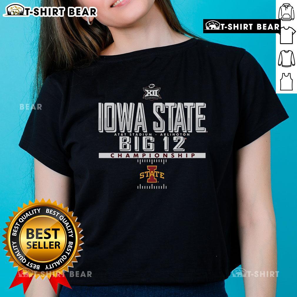 Top Iowa State Cyclones Cardinal 2024 Big 12 Football Championship Ladies Tee showcasing team pride and style.
