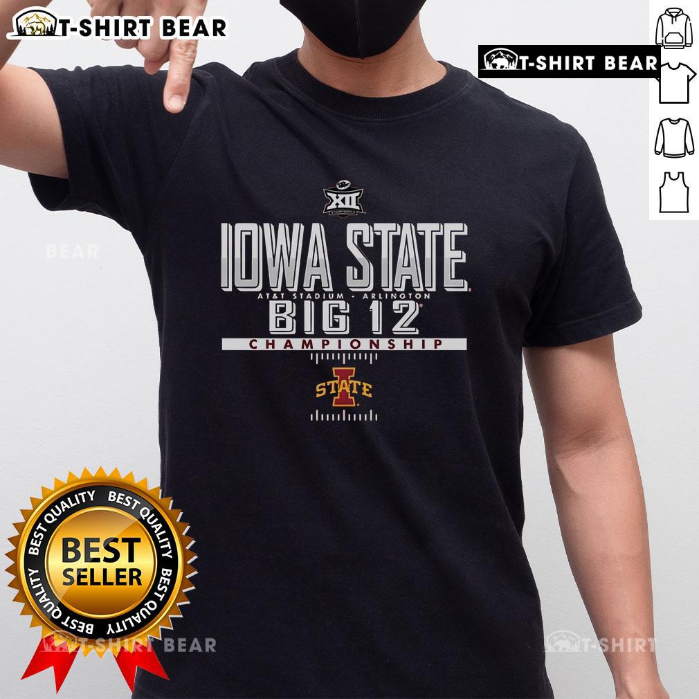 Alt Text: Iowa State Cyclones Cardinal T-Shirt for the 2024 Big 12 Football Championship, showcasing team pride and spirit.