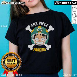 Top Luffy One Piece X Green Bay Packers ladies tee featuring vibrant graphics and comfortable fit for fans.