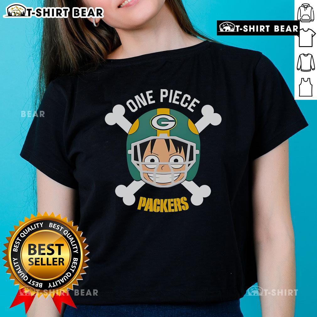 Top Luffy One Piece X Green Bay Packers ladies tee featuring vibrant graphics and comfortable fit for fans.