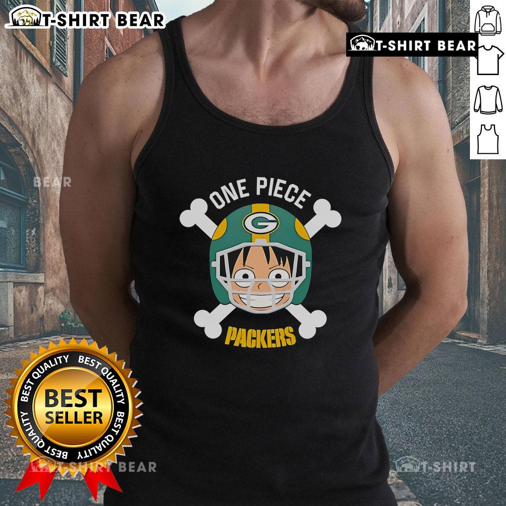 Top Luffy One Piece X Green Bay Packers tank top featuring vibrant colors and iconic designs for anime and sports fans.