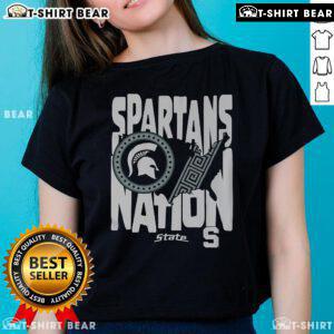 Top Michigan State Spartans Nation ladies tee featuring vibrant green and white colors, perfect for MSU fans.