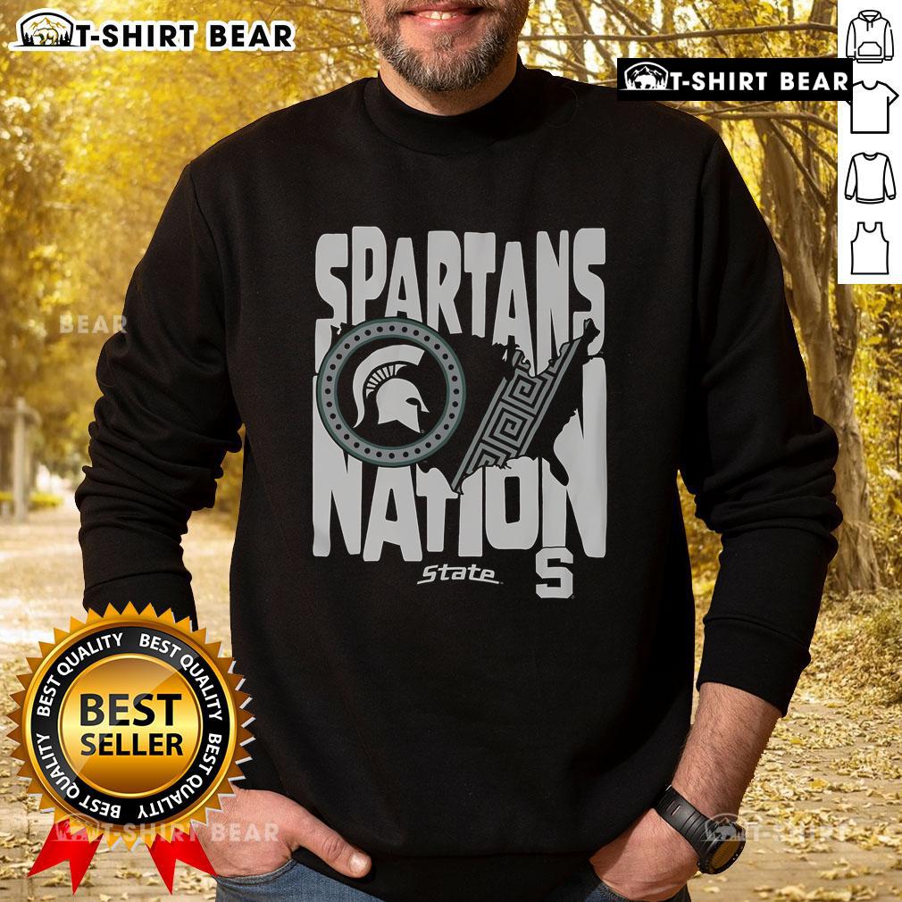 Cozy Michigan State Spartans Nation sweatshirt featuring bold logo, perfect for fans and chilly game days.