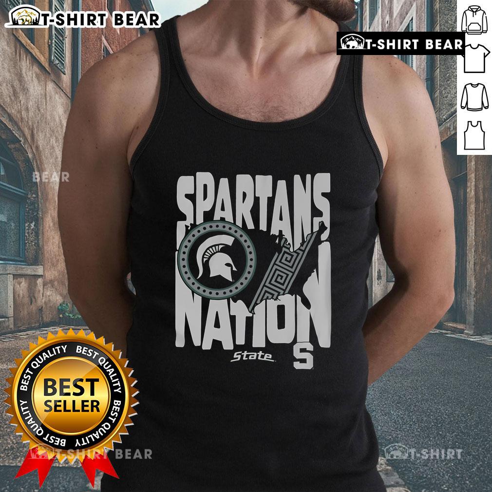 Top Michigan State Spartans Nation tank top featuring a vibrant green design, perfect for fans and warm weather wear.