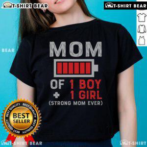 Top mom of 1 boy and 1 girl gifts: stylish tee from daughter or son for Mother's Day celebration.