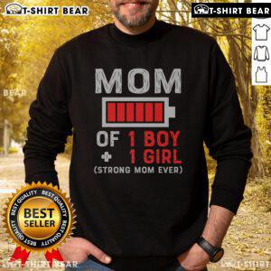 Cozy sweatshirt for top mom of 1 boy and 1 girl, perfect Mothers Day gift from daughter or son.