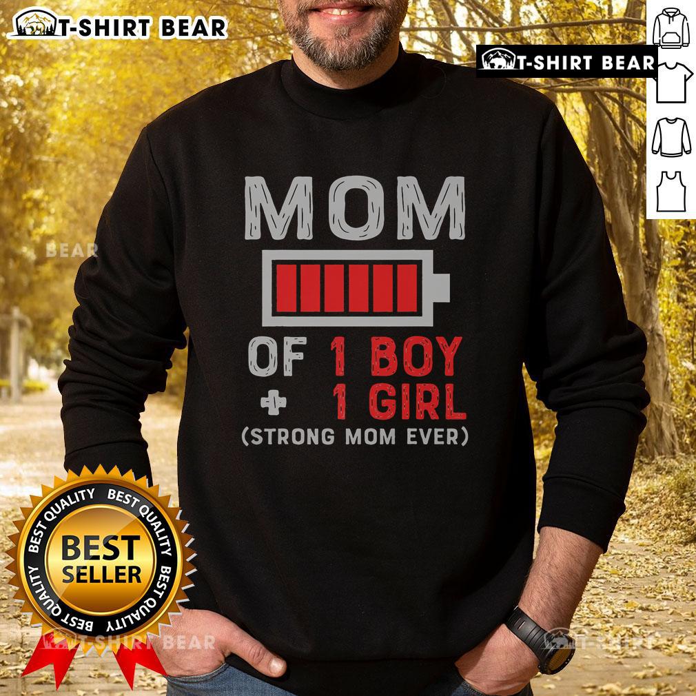 Cozy sweatshirt for top mom of 1 boy and 1 girl, perfect Mothers Day gift from daughter or son.