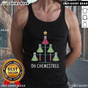 Funny Christmas science tank top featuring 'Top Oh Chemistree' design, perfect for holiday gatherings and festive chemistry lovers.