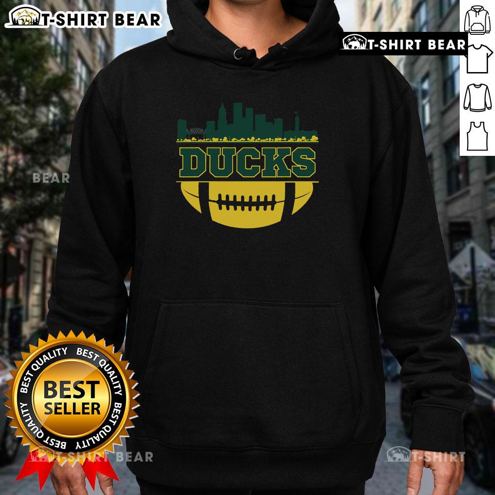 Top Oregon Ducks apparel featuring a stylish city skyline football hoodie for fans and athletes.
