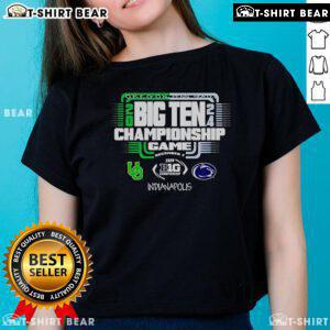 Top Penn State 2024 Big Ten Championship ladies tee in navy blue, featuring the iconic Penn State logo and stylish design.