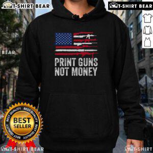 Top Print Guns Not Money Hoodie featuring a bold graphic design on a stylish, comfortable sweatshirt for casual wear.