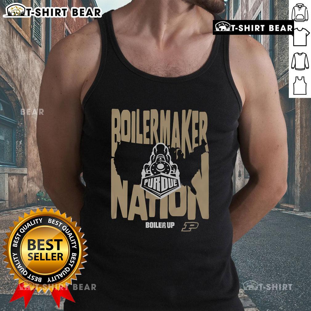 Top Purdue Boilermakers Nation 'Boiler Up' tank top featuring the iconic Purdue logo and a stylish design for fans.