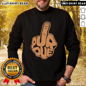 Alt Text: Top Purdue Middle Finger Go Hoosiers Sweatshirt featuring bold graphics and a comfortable fit for fans.