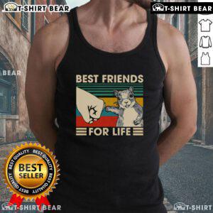 Top retro vintage squirrel fist bump tank top design, perfect for celebrating best friends for life in a fun, playful style.