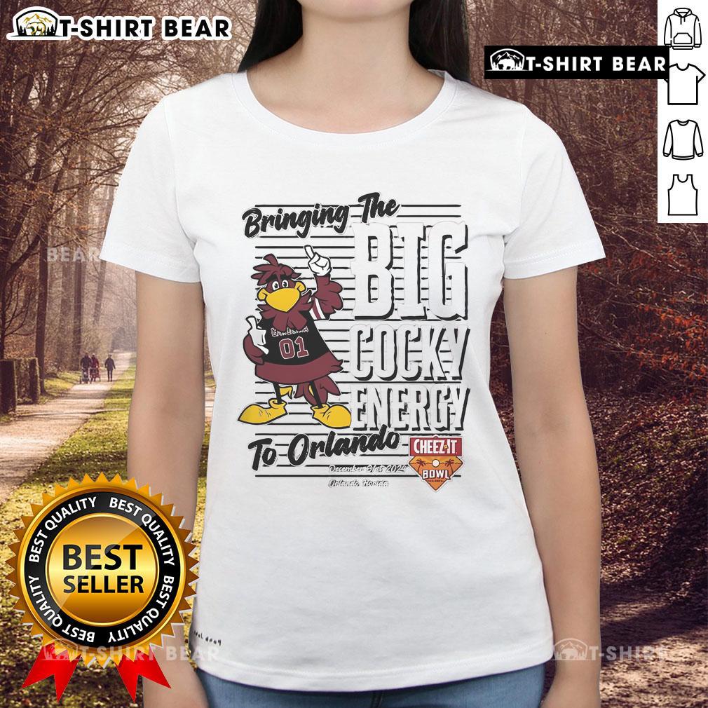 South Carolina Gamecocks ladies tee showcasing bold Cocky energy at the Cheez-It Citrus Bowl in Orlando.