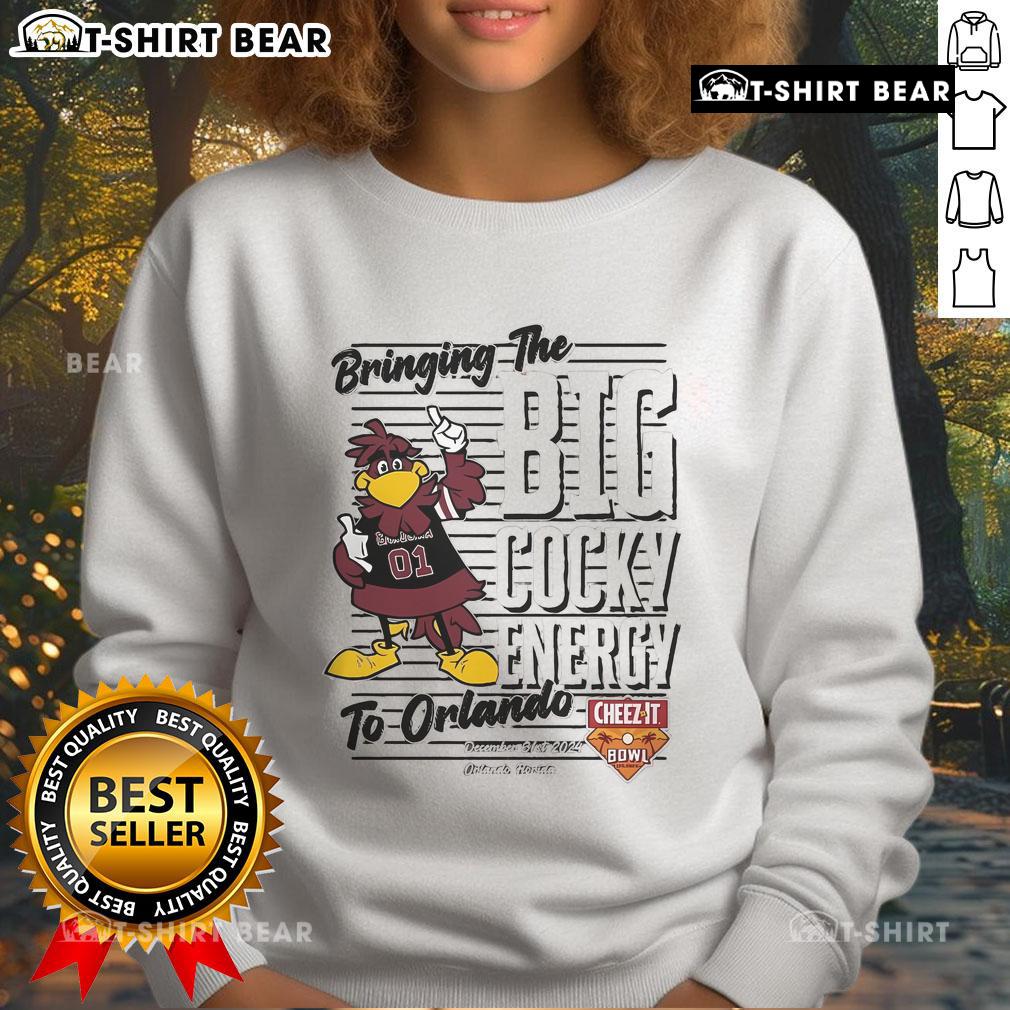 South Carolina Gamecocks fans show off their 'Big Cocky Energy' in stylish sweatshirts at the Cheez-It Citrus Bowl.
