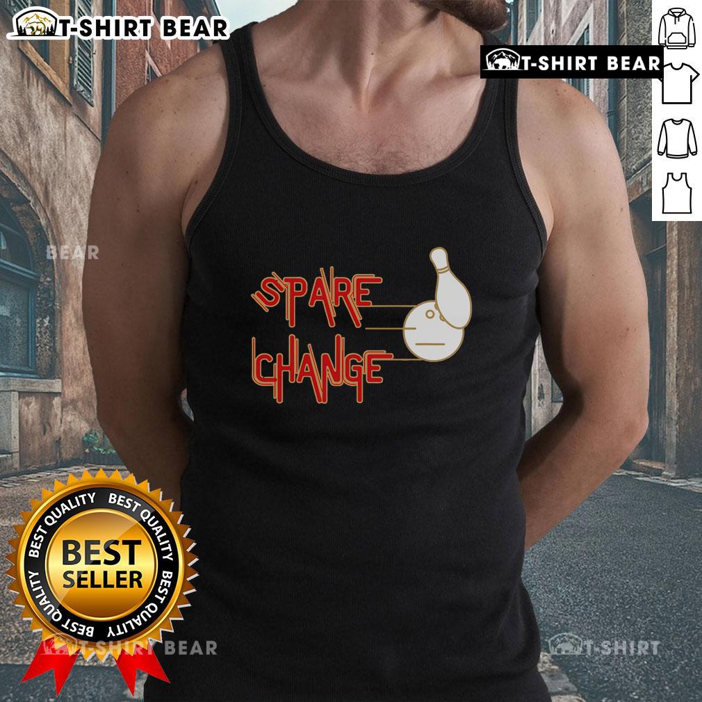Trendy Top-Spare-Change-Blowling-Tank-Top featuring vibrant graphics, perfect for casual outings and bowling enthusiasts.