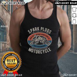 Vintage tank top featuring top spark plugs design for motorcycle bikers, perfect for stylish riders and enthusiasts.