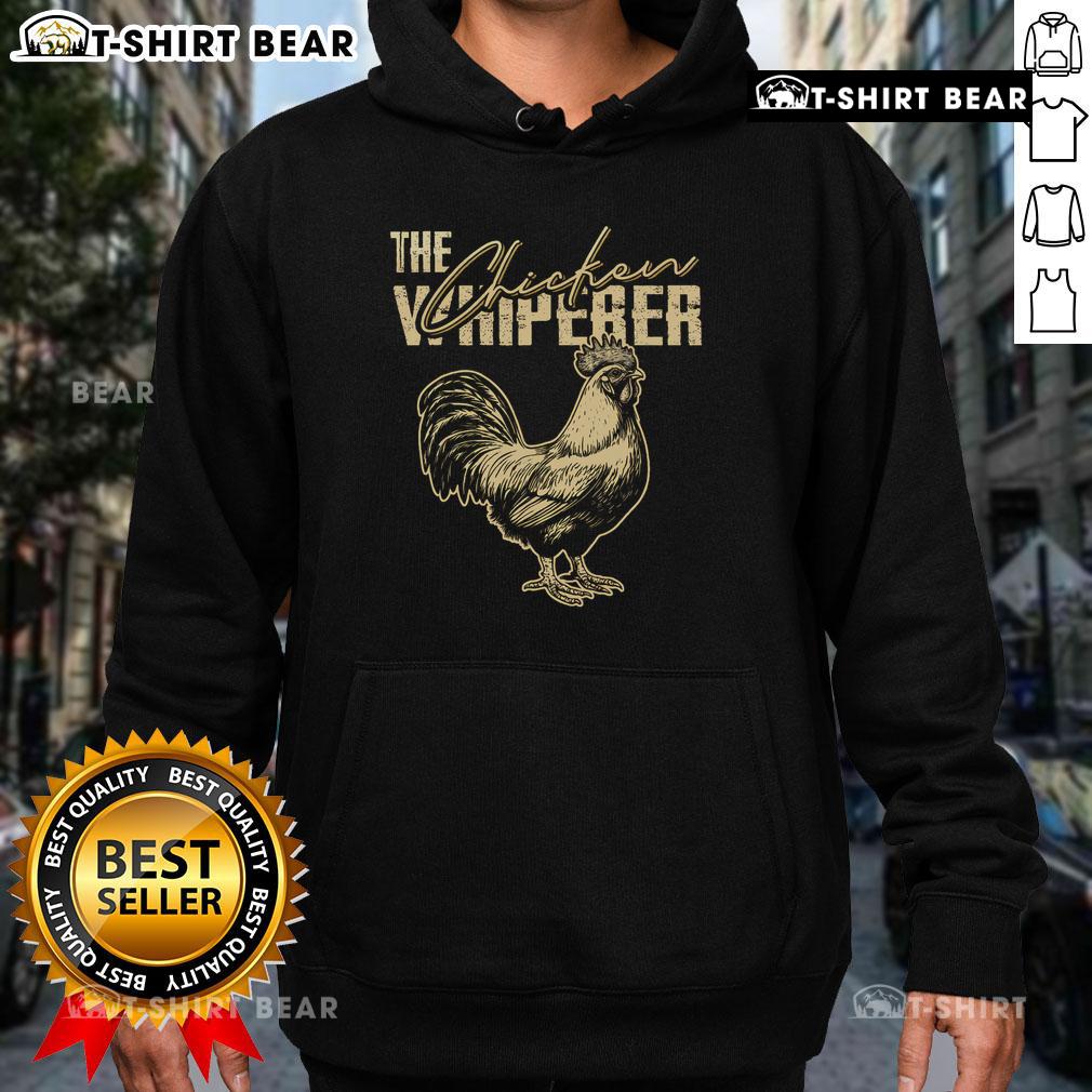 Funny chicken whisperer hoodie featuring a whimsical rooster design for farming enthusiasts and chicken lovers.