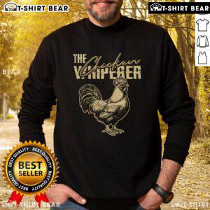 Funny chicken rooster sweatshirt design featuring 'Top The Chicken Whisperer' for farming enthusiasts.