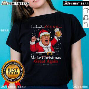 Funny Vietnamese Christmas party beer tee featuring Trump design, perfect for festive celebrations and holiday gatherings.