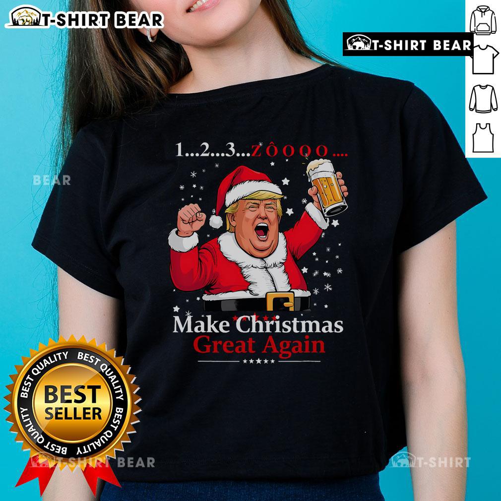 Funny Vietnamese Christmas party beer tee featuring Trump design, perfect for festive celebrations and holiday gatherings.