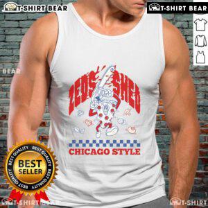 Zeds Dead Tank Top from the Salt Shed Chicago concert on December 19-21, 2024, featuring vibrant graphic design.